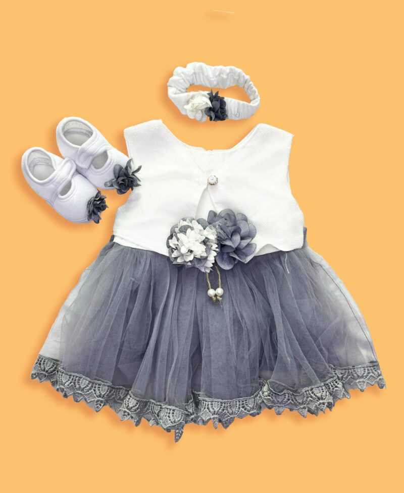 5pc Fancy frock set, grey