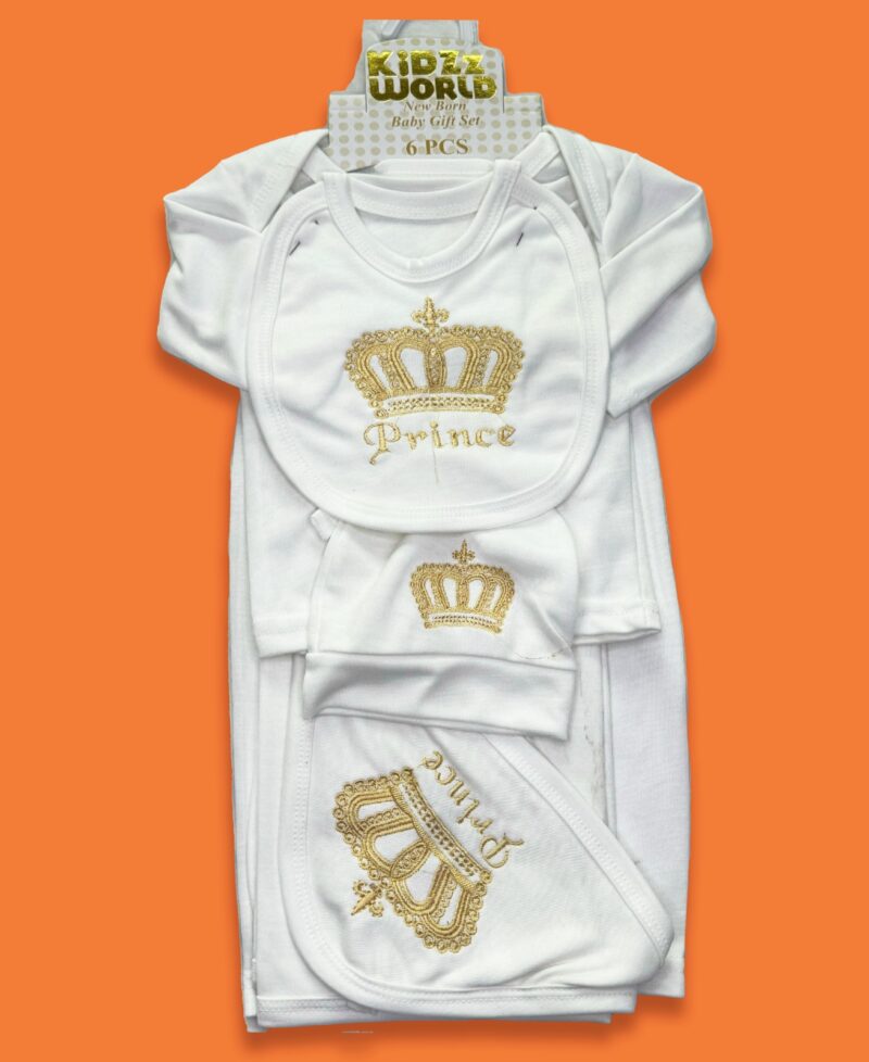 Gold crown 6pc set white