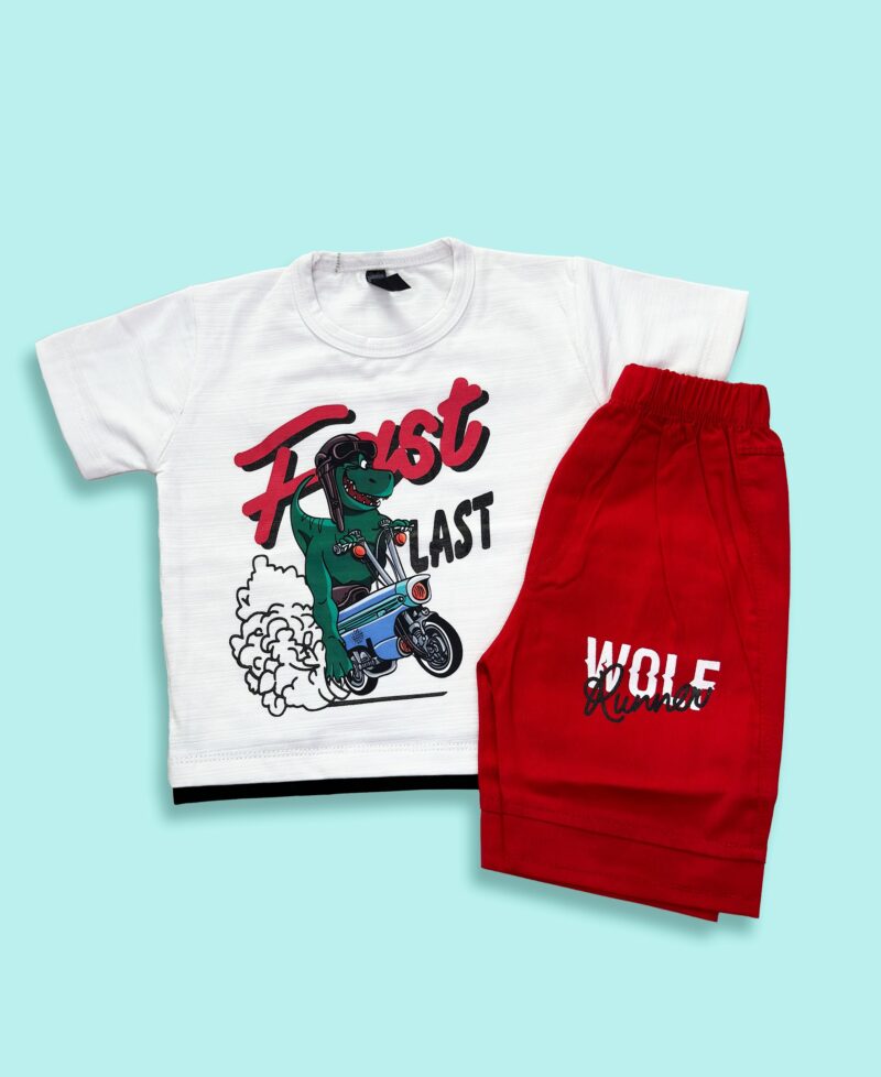 2pc suit, Wolf runner red