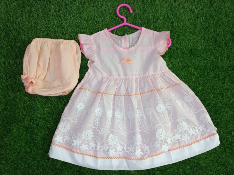 Floral frock peach - Image 4