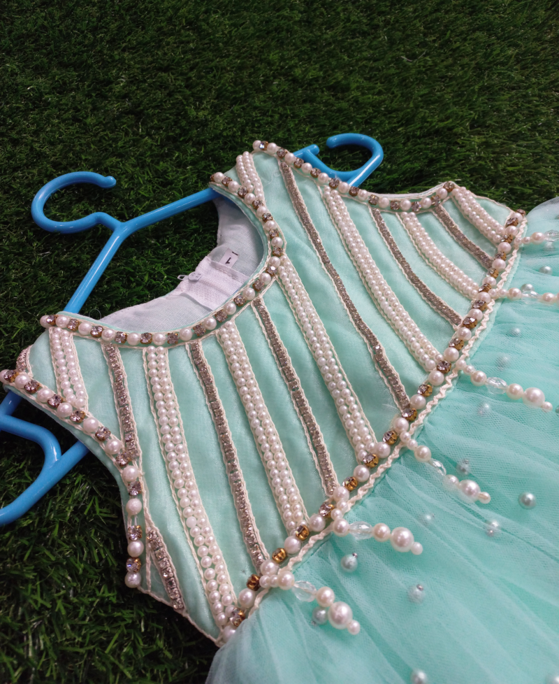 Princess net frock blue - Image 3