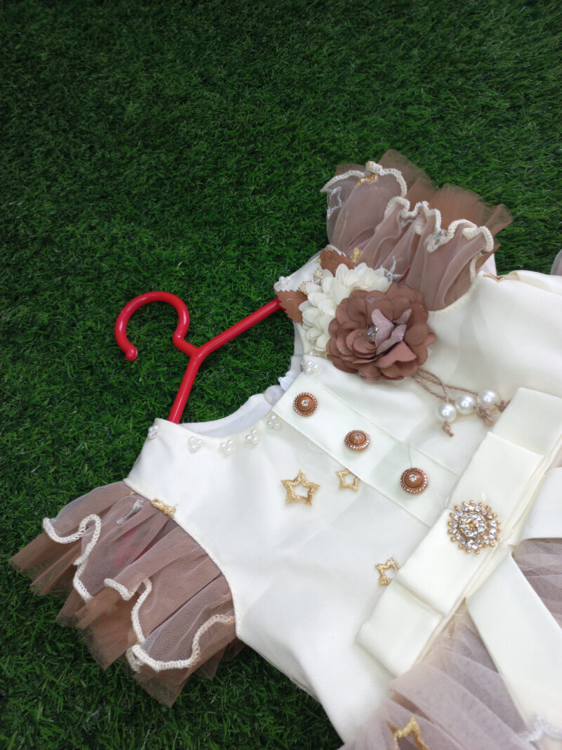 Fancy floral net frock - Image 4