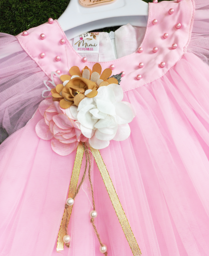 Princess net frock pink - Image 3