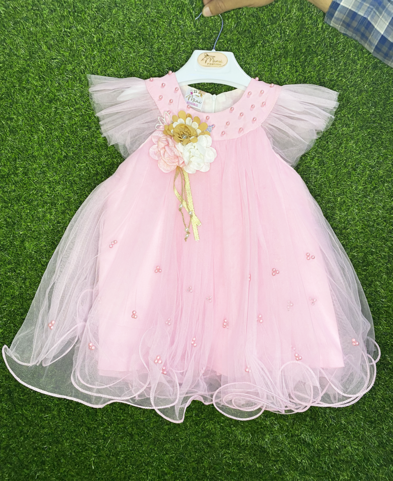 Princess net frock pink