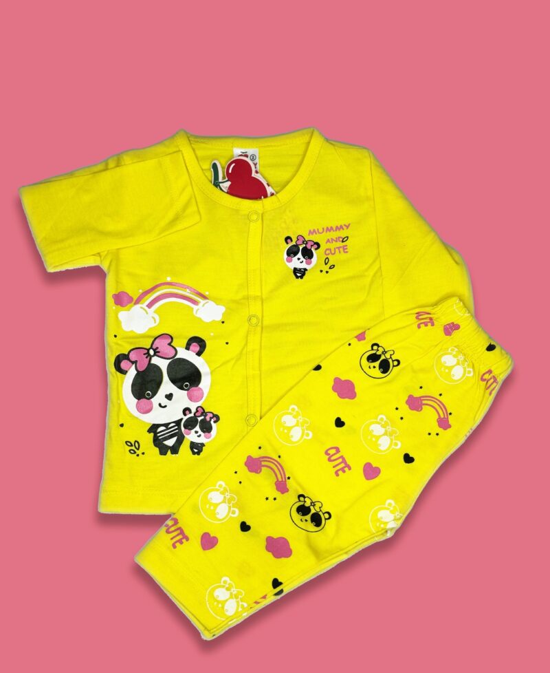2 pc yellow panda design suit
