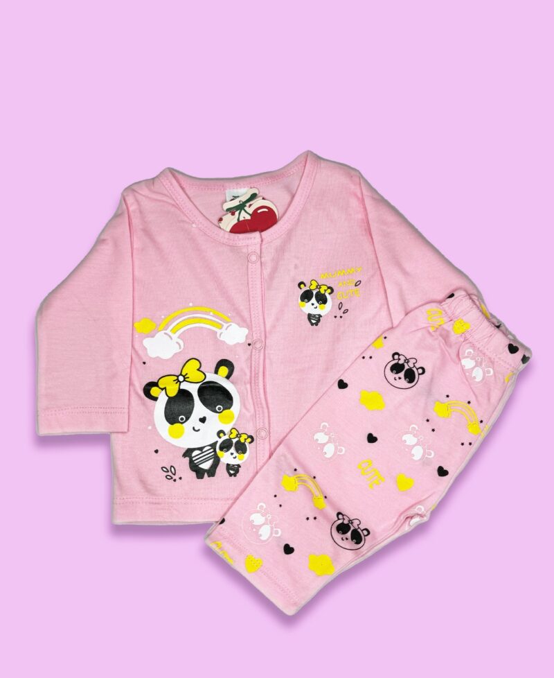 2 pc pink panda design suit