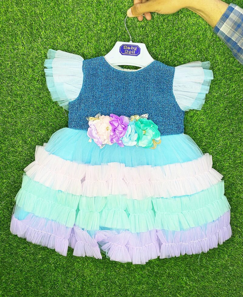 Mermaid net frock multicolor