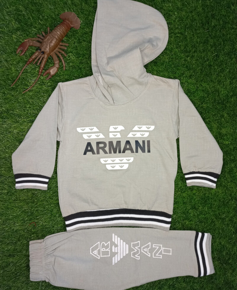Armani hoodie suit gray