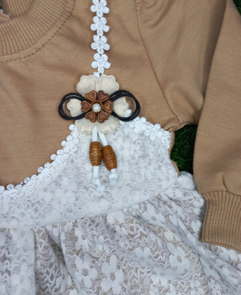 Net frock with pajama Beige - Image 3