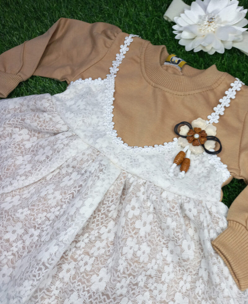 Net frock with pajama Beige - Image 2