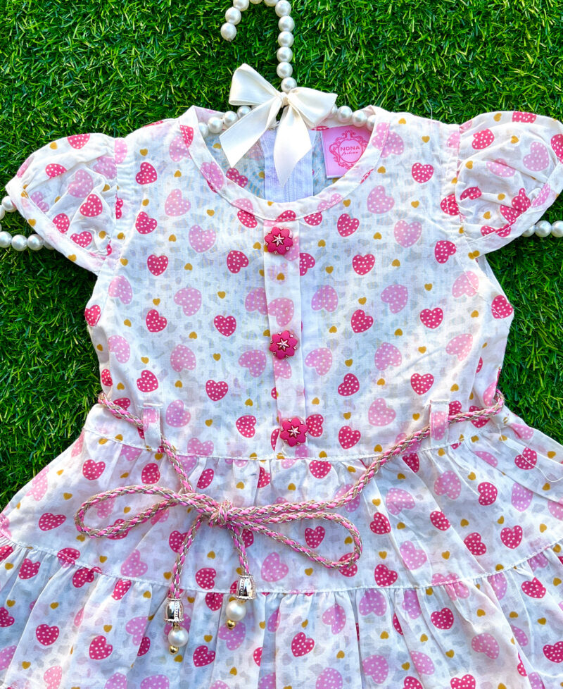 Heart design frock set Pink - Image 2
