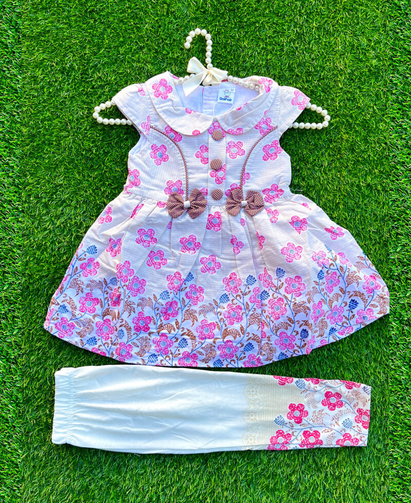 2 bows frock set pink