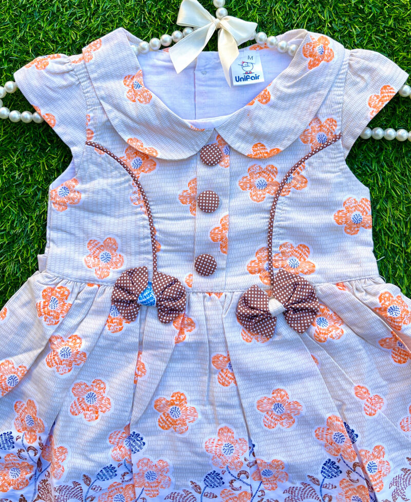 2 bows frock set orange - Image 2