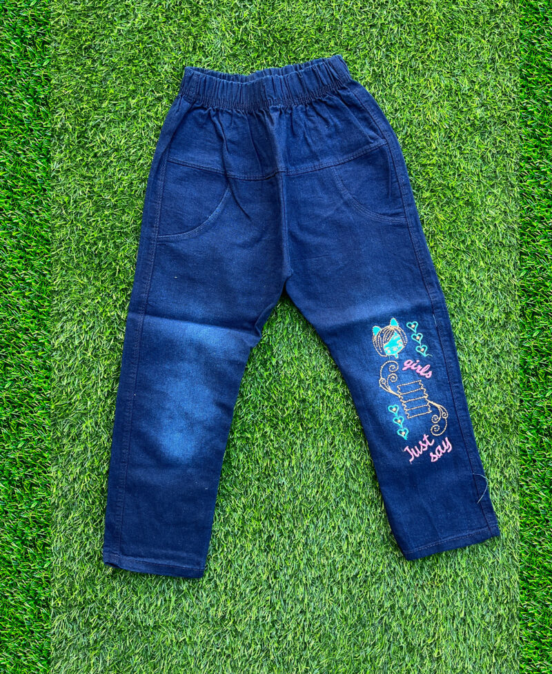 Embroidered top and jeans set blue - Image 4